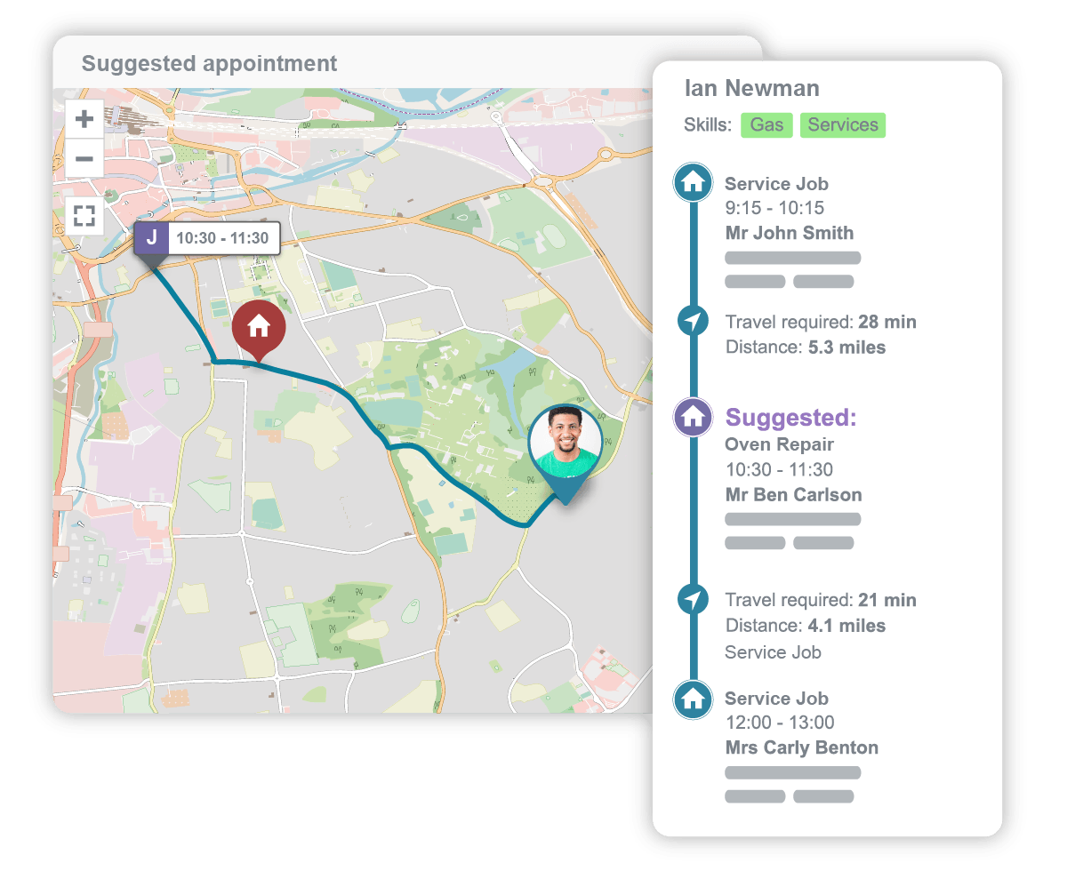 intelligent scheduling software map view