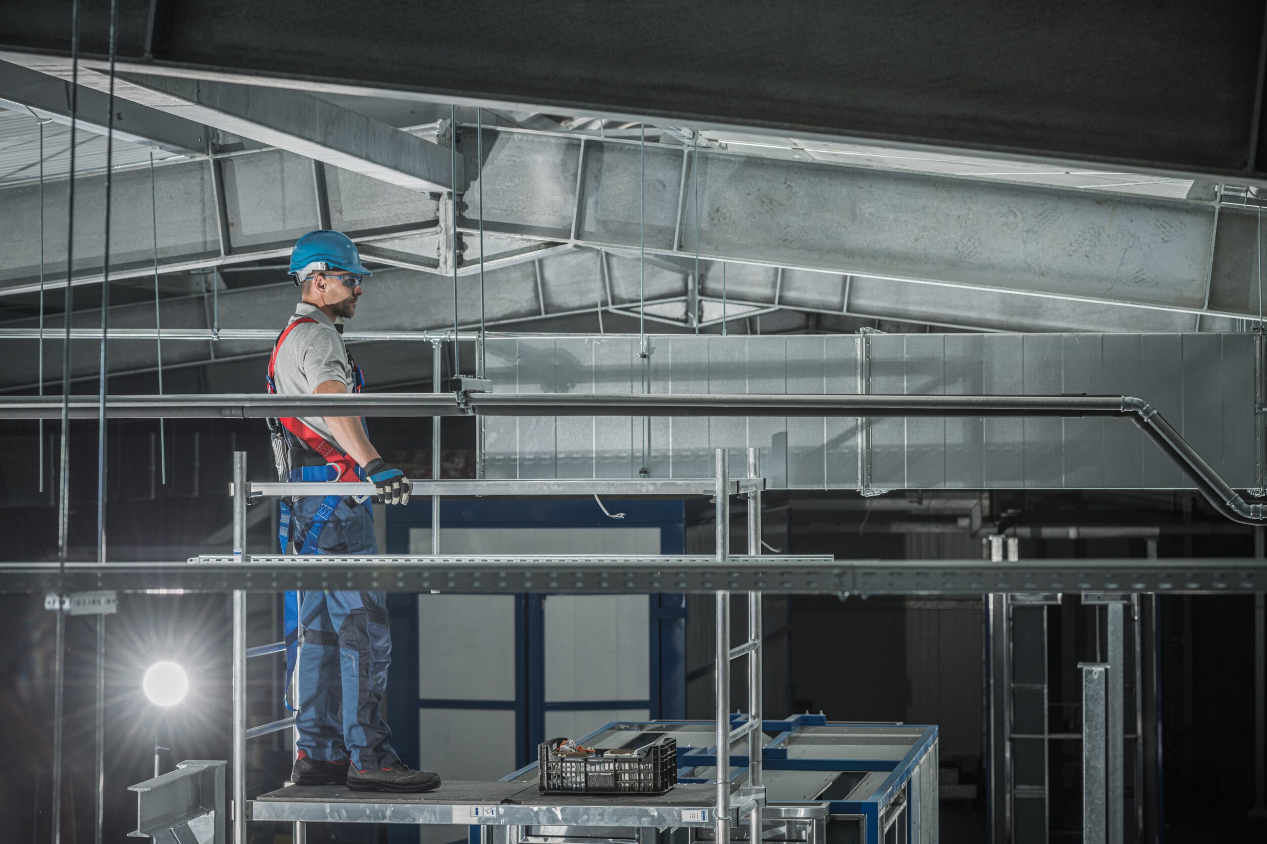 Air Ventilation Shaft Assembly In Warehouse.